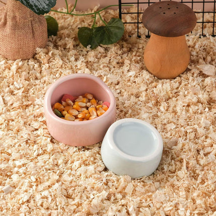 4 Pack Small Hamster Food Bowl Ceramic Guinea Pig Food Dish No Spill Hamster Food and Water Bowl Small Animal Food Bowl for Chinchilla Hedgehog Hamster Gerbil - Pink Blue Yellow and Green.