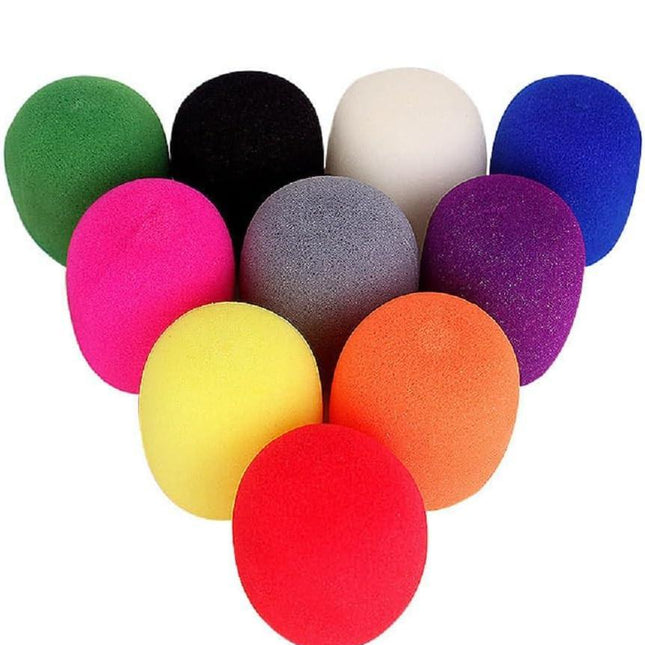 Microphone Cover, Thick Colorful Foam Mic Cover, Handheld Stage Microphone Windscreen, Reusable Foam Covers， Foam Micro Filter for Most Handheld Microphone for Karaoke DJ - 10 Pieces.
