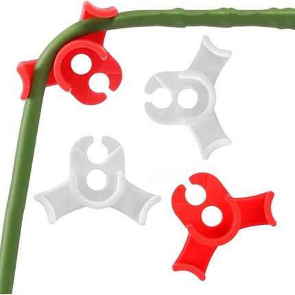 40 Pcs Low Stress Training Clips, 90 Degrees Plant Trainer Bud Plant Bender Plant Training Clips Bud Bender for Plant Gardening - White and Red