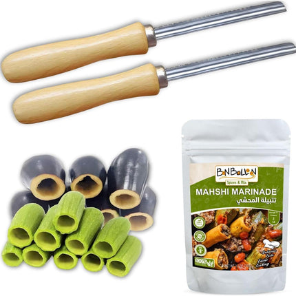 Zucchini Squash Vegetable Corer 2 pcs Corers Stainless Steel Core Remover Tool Kitchen Stuffed Vegetables Veggies Seed Remover Remove Seeds Eggplant Cucumber 8" Long Coring Tools Gadgets Drill.