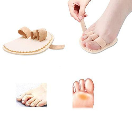 Toe Splint & Straightener, Adjustable Loops Hammer Toe Correctors Brace w/ Slip-on Cushion Metatarsal Pads for Claw Curled & Crooked Toes - Support Guard for Pre Post Surgery (3 loops 1 pair).