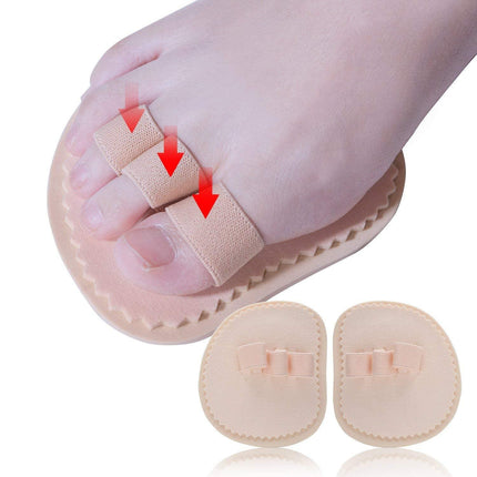 Toe Splint & Straightener, Adjustable Loops Hammer Toe Correctors Brace w/ Slip-on Cushion Metatarsal Pads for Claw Curled & Crooked Toes - Support Guard for Pre Post Surgery (3 loops 1 pair).