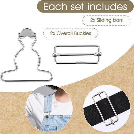 2PCS Jean Overalls Overall Buckles Adjustable Bib Clips No-Sew Button for Overall Bib Pants overalls Jeans Jacket.