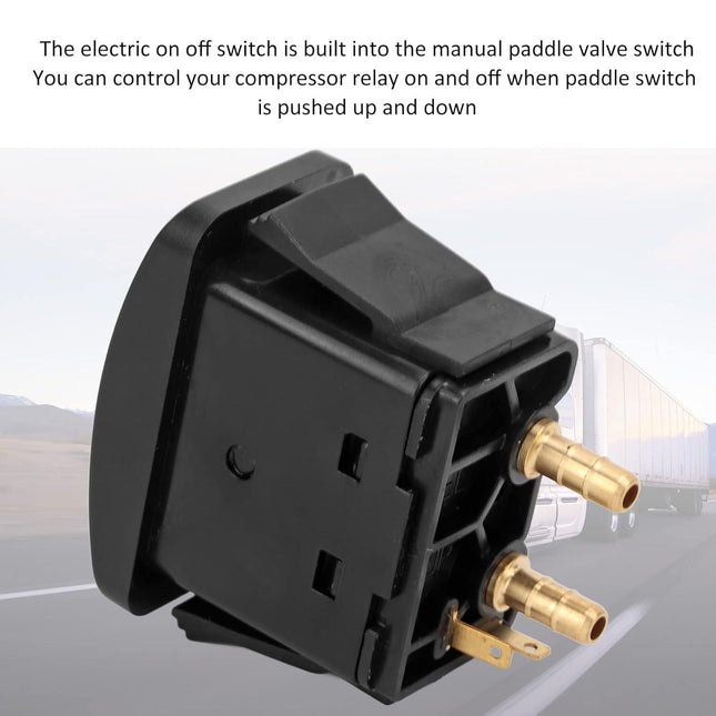 Air Spring Activation Switch Electric Cab Seat Valve Switch Paddle Type Push to Snap Tab ON Off ON Compressor Accessory Air Ride Suspension Control Switch.