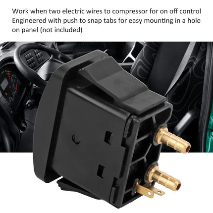 Air Spring Activation Switch Electric Cab Seat Valve Switch Paddle Type Push to Snap Tab ON Off ON Compressor Accessory Air Ride Suspension Control Switch.