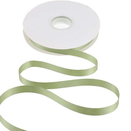 Sage Ribbon 1/2 Inch Sage Green Satin Ribbon Green Silk Ribbon for Wedding Decor Thin Sage Green Ribbon for Gift Wrapping Hair Ribbon for Craft - 50Yards.