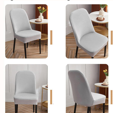 Curved Dining Room Chair Covers,Round Back Dining Chair Slipcovers, Curved Thick Plush Office Chair Covers Slipcovers, Wingback Dining Chair Covers Slipcovers Dining Room Chair Protectors(Silver gray,.