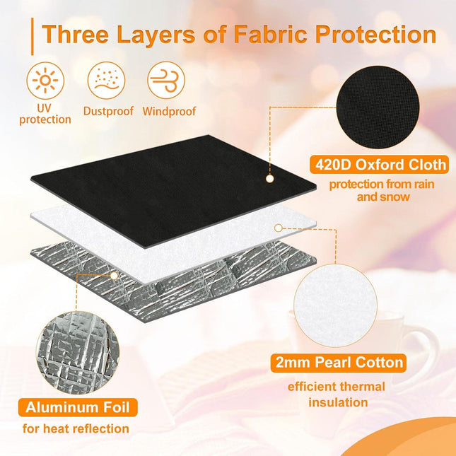 Air Conditioner Covers for Window Units - 3 Layers Insulation Outside AC Cover with Elastic Drawstring Metal Buckle Strap, Outdoor Winter Waterproof AC Canopy Sun Shade - 27.5 × 22.5 × 18.5 Inch.