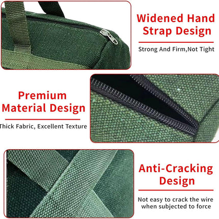 Grill Accessory Storage Bag, 24" Extra Thick Canvas Grill Utensil Storage Bag, Double Zipper Grill Tool Storage Bag, BBQ Tool Storage Bag Carry Bag for Camping Hiking Barbecue.