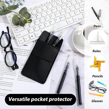 Pocket Protector, PU Leather Pocket Organizer, Pocket Pouch for Men Pocket Shirt Lab Coat for School Office Hospital Supplies.