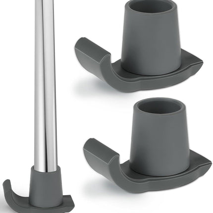 2 Pack Walker Glides Heavy Duty Walker Skis Glides for Folding Walkers, Universal Rubber Walker Sliders or Gliders for 1 Inch Tubes, Walker Accessories, Gray.
