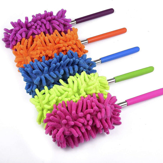 Washable Dusters for Cleaning, Phoenixes Feather Duster Extendable Dusting Wand 11"-30", Wet or Dry Use (5 Pcs).