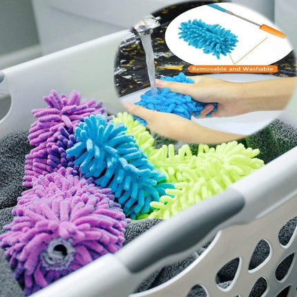 Washable Dusters for Cleaning, Phoenixes Feather Duster Extendable Dusting Wand 11"-30", Wet or Dry Use (5 Pcs).