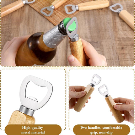 50 PCS Stainless Bottle Opener Bulk Wooden Beer Opener Set, Wood Handheld Heavy Duty Bottle Openers for Bartender Wedding Party Home Kitchen KTV Bar Restaurant.