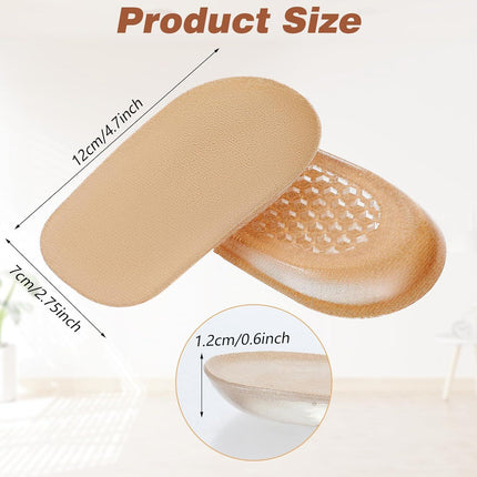 Heel Lifts, Gel Shoe Lifts for Uneven Legs 0.47 Inch Heel Lifts for Leg Length Discrepancy Soft Height Increase Insoles Shoe Lifts for Women Men, Comfort Half Foot Pads for Heel Pain.
