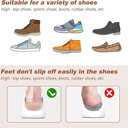Heel Lifts, Gel Shoe Lifts for Uneven Legs 0.47 Inch Heel Lifts for Leg Length Discrepancy Soft Height Increase Insoles Shoe Lifts for Women Men, Comfort Half Foot Pads for Heel Pain.