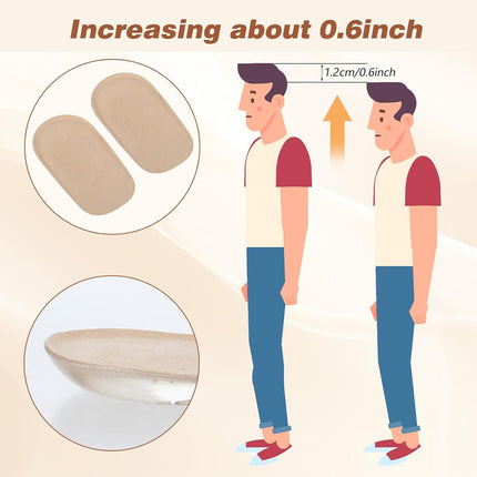 Heel Lifts, Gel Shoe Lifts for Uneven Legs 0.47 Inch Heel Lifts for Leg Length Discrepancy Soft Height Increase Insoles Shoe Lifts for Women Men, Comfort Half Foot Pads for Heel Pain.