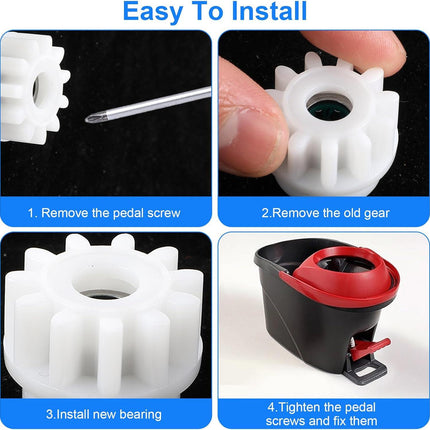 6Pcs Spin Mop Replacement Parts, Spin Mop Bucket Clutch Bearing Gear Replacement Compatible with Ocedar, One Way Bearing Bucket Gears Pedal Repair Replacement for Vileda and More Rotation Mop.