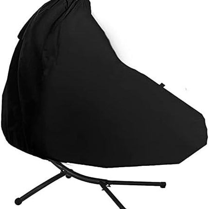 Updated Classic Waterproof Hammock Swing Chair Cover Patio Hanging Chaise Lounge and Stand Cover 73 Inch Outdoor Accessory Hanging Curved Steel Chaise Lounge Chair Covers (Black) (Black).