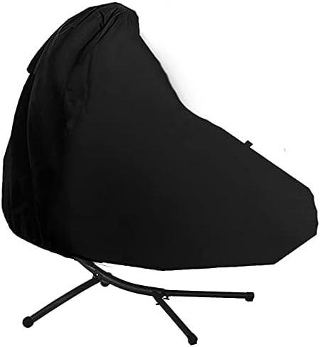 Updated Classic Waterproof Hammock Swing Chair Cover Patio Hanging Chaise Lounge and Stand Cover 73 Inch Outdoor Accessory Hanging Curved Steel Chaise Lounge Chair Covers (Black) (Black).