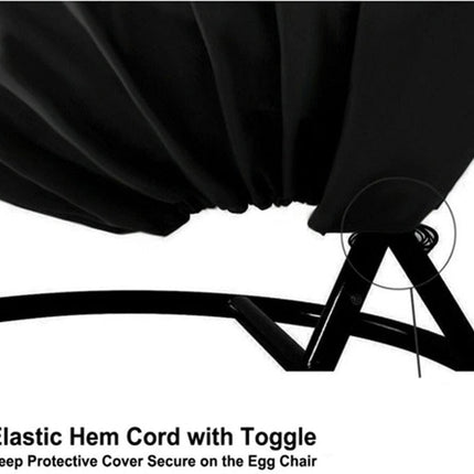 Updated Classic Waterproof Hammock Swing Chair Cover Patio Hanging Chaise Lounge and Stand Cover 73 Inch Outdoor Accessory Hanging Curved Steel Chaise Lounge Chair Covers (Black) (Black).