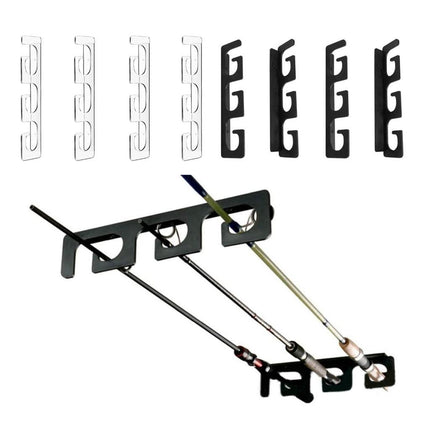 Fishing Rod Holders for Wall and Ceiling, Set of 6, 0.46 Size, Black, Garage Storage.