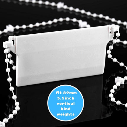 Compatible with Yux Vertical Blinds, 89mm Slats Bottom Chain, 20 Meters with 200 Clips.