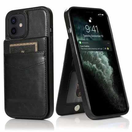 iPhone 13 Case with Card Holder Retro V3 6CK Black.