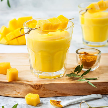 Mango Slicer with Stainless Steel Blade, Non-Slip Handle, Split and Core Mangoes, Black and Yellow.