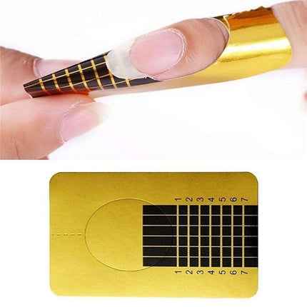 Gold Nail Templates 500 pcs Nail Forms - Compatible with Professional Nail Art.