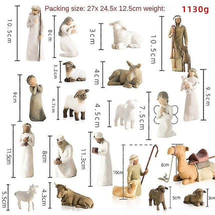 Willow Tree Nativity Scene Set Hand Painted Figurines Christmas Decor.