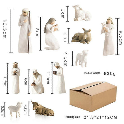 Willow Tree Nativity Scene Set Hand Painted Figurines Christmas Decor.