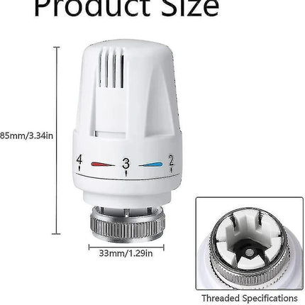 Thermostatic Head Replacement Compatible with M 30 X 1.5 Radiator Valve 4 Parts Antifreeze.