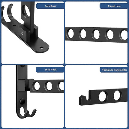 Foldable Clothes Hook Wall Mounted Rack Black 1 Pack Compatible with Braun.