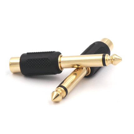 Audio Adapter 6.35mm Mono Male to RCA Female Cable Connector 6-Pack Compatible with Audio Equipment.