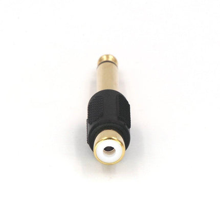 Audio Adapter 6.35mm Mono Male to RCA Female Cable Connector 6-Pack Compatible with Audio Equipment.