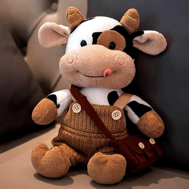 Brown Cow Plush Toy 30cm Soft Hug Pillow Compatible with Yux.