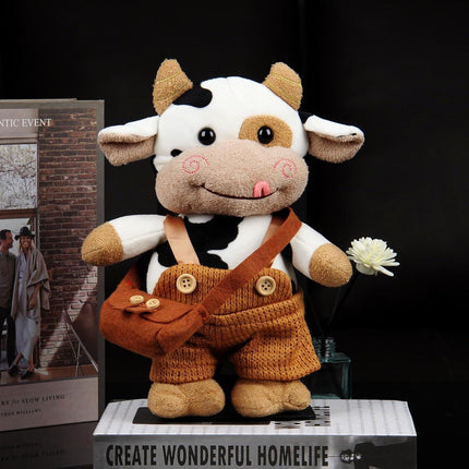 Brown Cow Plush Toy 30cm Soft Hug Pillow Compatible with Yux.