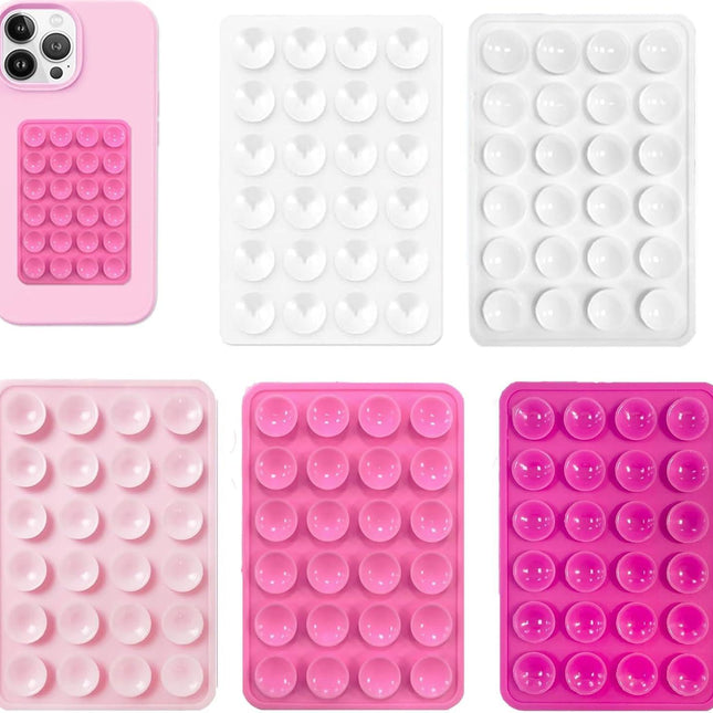 5pcs Silicone Suction Cup Phone Case Mount for Walls, Non-Slip Sticky Plate Compatible with Most Phones.