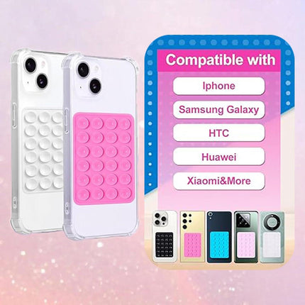 5pcs Silicone Suction Cup Phone Case Mount for Walls, Non-Slip Sticky Plate Compatible with Most Phones.