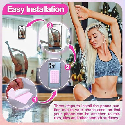 5pcs Silicone Suction Cup Phone Case Mount for Walls, Non-Slip Sticky Plate Compatible with Most Phones.