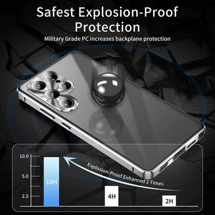 Compatible with Samsung Galaxy S25 Ultra Case Anti-Spy Dual-Sided Tempered Glass Magnetic Phone Case by WELLNGS Black.