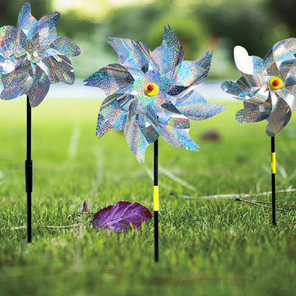 Reflective Scarecrow Wind Spinner Silver 2-pack.