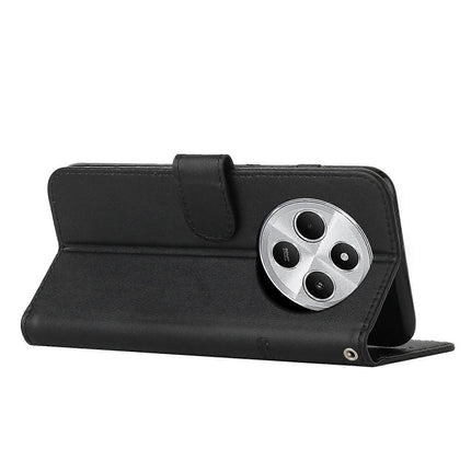 Stitched Calfskin Case for Redmi 14C 4G (FMY) Black_yux Black.