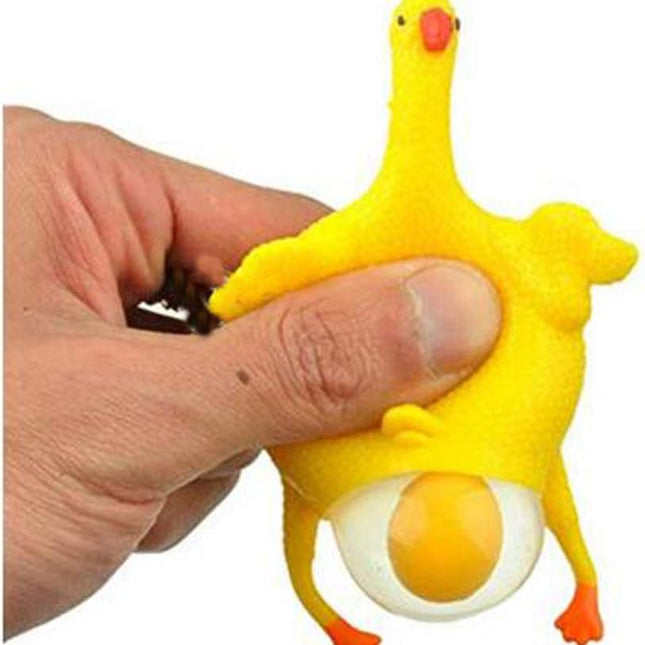 Stress Relief Squeeze Toy Laying Hen Ventilation Chicken Keychain, Trick Yux Compatible.