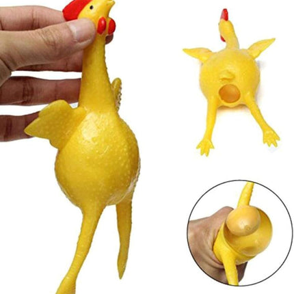 Stress Relief Squeeze Toy Laying Hen Ventilation Chicken Keychain, Trick Yux Compatible.