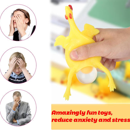 Stress Relief Squeeze Toy Laying Hen Ventilation Chicken Keychain, Trick Yux Compatible.