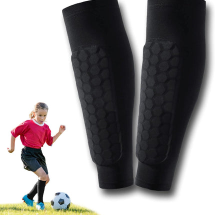 Children's Leather Pads, Ski Pads, Football Pads, Calf Protection, Football Equipment Pad Teenager Unisex Breathable Pads Protect Athletics, 1 Pair.