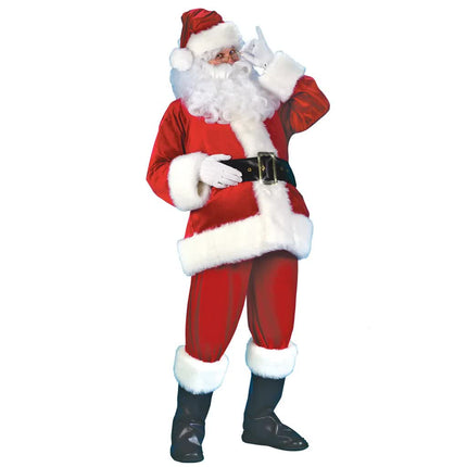 Santa Claus Costume 7 Parts Complete Set for Adults Cosplay with Elf XL 180-195cm.