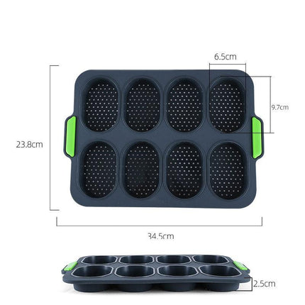 Mini baguette baking tray, bread crisping tray, non-stick perforated.